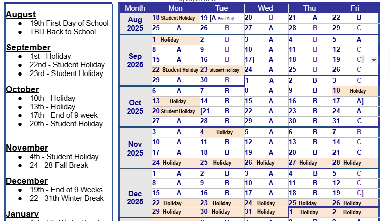 AB Schedule
